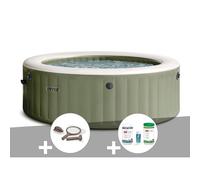Kit spa gonflable Intex PureSpa Olive rond Bulles 6 places + Kit d'entretien + Kit de traitement brome