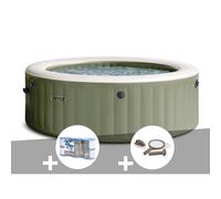 Kit spa gonflable Intex PureSpa Olive rond Bulles 8 places + 6 filtres + Kit d'entretien