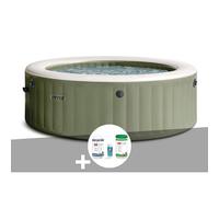 Kit spa gonflable Intex PureSpa Olive rond Bulles 8 places + Kit de traitement brome