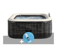 Kit spa gonflable Intex PureSpa Ardoise carré Bulles 6 places + Aspirateur