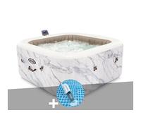 Kit spa gonflable Intex PureSpa Calacatta carré Bulles 4 places + Aspirateur