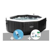 Kit spa gonflable Intex PureSpa Carbone octogonal Bulles et Jets 6 places + Kit traitement brome + Aspirateur