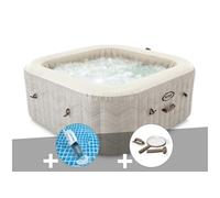 Kit spa gonflable PureSpa Chevron carré Bulles 6 places avec Aspirateur et Kit d'entretien