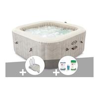 Kit spa gonflable PureSpa Chevron carré Bulles 6 places avec porte verre et kit de traitement au brome