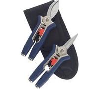 Spear & Jackson Set de 2 sécateurs 56516, coupe 4 mm, avec étui gris/noir 15 x 4,8 x 2 cm