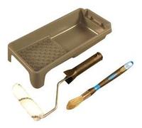 Kit spécial fer Petit bac à peinture + Mini rouleau 110 mm + Brosse à rechampir acrylique Nespoli G