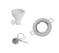 Kit Spot LED GU10 encastrable 8W Orientable Rond Blanc - Blanc Neutre 4000K - 5500K