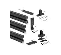 Kit pour structure modulaire Zéro - 3 profils - pour montage mur et sol - Aluminium EMUCA