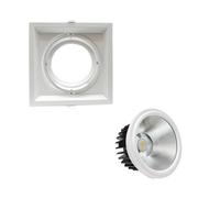 Kit Support AR111 Encastrable Orientable avec Ampoule LED 20W - Blanc Chaud 2300K - 3500K