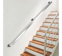Kit supports main courante d'escalier, garde-corps muraux pour loft maison | Barre Support en Tube carré antidérapant,rampe d'escalier en acier inoxydable 1 2 3 4 5 6 mètres(2.1m)