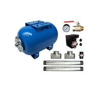 Kit Surpresseur Eau Horizontal 100l - 1" Avec Pressostat Et Manomètre