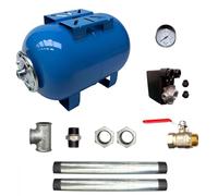 Kit Surpresseur Eau Horizontal 200l - 1" Avec Pressostat Et Manomètre