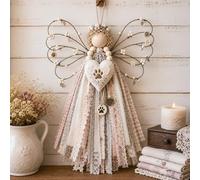 Kit suspendu en tissu d'ange - décoration murale en macramé | Kit d'artisanat d'ange en tissu à suspendre pour adultes, patchwork d'ailes d'ange fait à la main pour Noël, Halloween et
