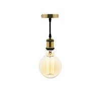 - Kit suspension vintage avec câble textile et ampoule filament carbone Petit globe