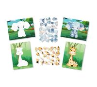 Kit tableaux stickers - Multicolore - Éléphant et Girafe - 2 pièces - A5 (14,8 x 21 cm) - Pour enfants