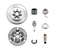 Kit Tambour d'embrayage de pignon 3/8"-7T pour Stihl 017 018 MS170 MS180 021 023 025 MS210 MS230 MS250, pignon + Tambour d'embrayage + roulement à pignon + rondelle + E-Clip + Bougie d'allumage
