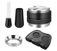 Kit Tamper 51mm pour Barista, Set d'Accessoires pour Porte-filtre 51mm avec Tamper, Anneau de Dosage 51mm, Outil WDT 12 Aiguilles (0.35mm), Distributeur à Café et Tapis de Tamper en Silicone