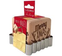 Kit tampon à biscuits - SCRAPCOOKING - Bois - 5 faces - Motif Christmas - Avec découpoir inox