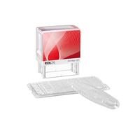 Kit tampon COLOP Printer 20/1 | Noir | 4 lignes | 14x38 mm | Texte personnalisable jusqu'à 4 lignes. Jeux de caractères inclus (lettres/chiffres). Idéal bureau et usage privé.