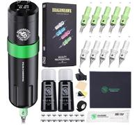 Kit Tatouage De Machine À Tatouer Rotatif Sans Fil Avec 1500Mah Batterie 3.5Mm Stroke Length De 20Pcs Aiguilles Power Supply[TT100]