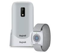 Kit téléphone d'urgence Beghelli SLV30N GPS Plus ECO + bracelet SLV Band Plus, SOS GPS, écran 2,8 pouces, gris