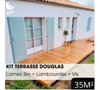 Kit terrasse complet - DOUGLAS - AB LISSE - Ep.27 mm x l.145 mm - L.3 m - À partir de 10 m²