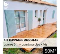 Kit terrasse complet - DOUGLAS - AB LISSE - Ep.27 mm x l.145 mm - L.3 m - À partir de 10 m²