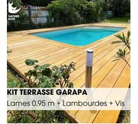 Kit terrasse complet - GARAPA - Ep.21 mm x l.145 mm - L.0,95 m - À partir de 10 m²