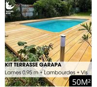 Kit terrasse complet - GARAPA - Ep.21 mm x l.145 mm - L.0,95 m - À partir de 10 m²