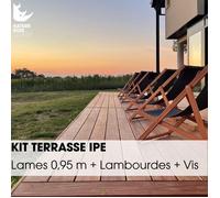 Kit terrasse complet - IPÉ - Ep.21 mm x l.145 mm - L.0,95 m - À partir de 10 m²