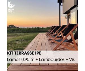 Kit terrasse complet - IPÉ - Ep.21 mm x l.145 mm - L.0,95 m - À partir de 10 m²