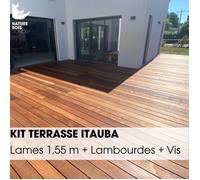 Kit terrasse complet - ITAUBA - Ep.21 mm x l.145 mm - L.1,55 m - À partir de 10 m²
