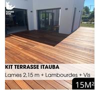 Kit terrasse complet - ITAUBA - Ep.21 mm x l.145 mm - L.2,15 m - À partir de 10 m²