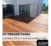 Kit terrasse complet - ITAUBA - Ep.21 mm x l.145 mm - L.2,15 m - À partir de 10 m²