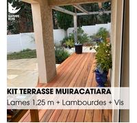 Kit terrasse complet - MUIRACATIARA / TIGER WOOD - Ep.21 mm x l.145 mm - L.1,25 m - À partir de 10 m²