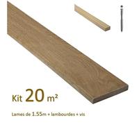 Kit terrasse de 20m² en bois exotique itauba Longueur 1550mm avec Lambourde et vis