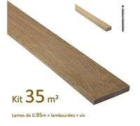 Kit terrasse de 35m² en bois exotique itauba Longueur 950mm avec Lambourde et vis