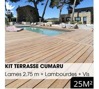 Kit terrasse exotique complet - CUMARU KD - Lames 2,75 m - À partir de 10 m²