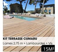 Kit terrasse exotique complet - CUMARU KD - Lames 2,75 m - À partir de 10 m²