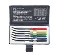 Kit testeur de dureté 6 pièces pour gamme Hrc 40 à 65 avec poignées à code couleur pour le travail du métal et outils d'inspection de qualité industrielle