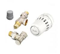 Kit thermostatique complet tête + corps RA-FN 15 équerre inversée + coude de réglage - React? DANFOSS