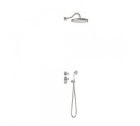 Kit thermostatique de douche encastré avec fermeture et réglage du débit (2 voies) - TRES 24235202AC Acier