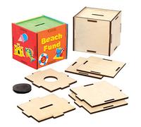 Kit tirelire en bois Baker Ross AX105, pour projets d'artisanat artistique pour enfants (lot de 3), modèles variés