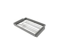 Kit tiroir à chaussures et rack ajustable Quartz pour armoires, glissières extension totale et à fermeture douce, Module 80cm, Finition Titane