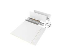 Emuca - Kit système tiroir de cuisine et salle de bain avec panneaux incluses et coulisses à sortie totale avec fermeture amortie, hauteur 178 mm pour module 450 mm et profondeur 500 mm, blanc.