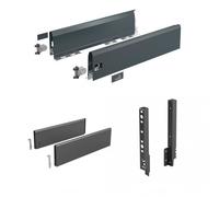 Kit tiroir plein TopSide ArciTech - côtés H126 mm - pour dos H250 mm-anthracite-L450mm HETTICH
