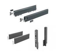 Kit tiroir plein TopSide ArciTech - côtés H94 mm - pour dos H186 mm - anthracite - L 500 mm HETTICH