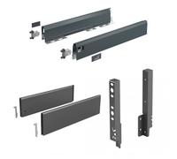 Kit tiroir plein TopSide ArciTech - cotés H94 mm - pour dos H218 mm - anthracite - L 550 mm HETTICH