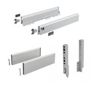 Kit tiroir plein TopSide ArciTech - cotés H94 mm - pour dos H218 mm - argent - L 550 mm HETTICH