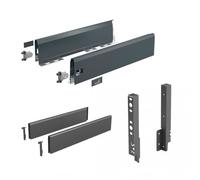 Kit tiroir TopSide ArciTech-profil H126 mm-dos H218 mm-anthracite-L550mm HETTICH